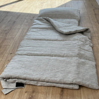 Kinder Garden Hemp Linen Sleep Bag with Pillow School Nap Mat Kids Organic Hemp Fiber Filling in Linen Fabric blanket quilt, hand made