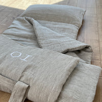 Kinder Garden Hemp Linen Sleep Bag with Pillow School Nap Mat Kids Organic Hemp Fiber Filling in Linen Fabric blanket quilt, hand made
