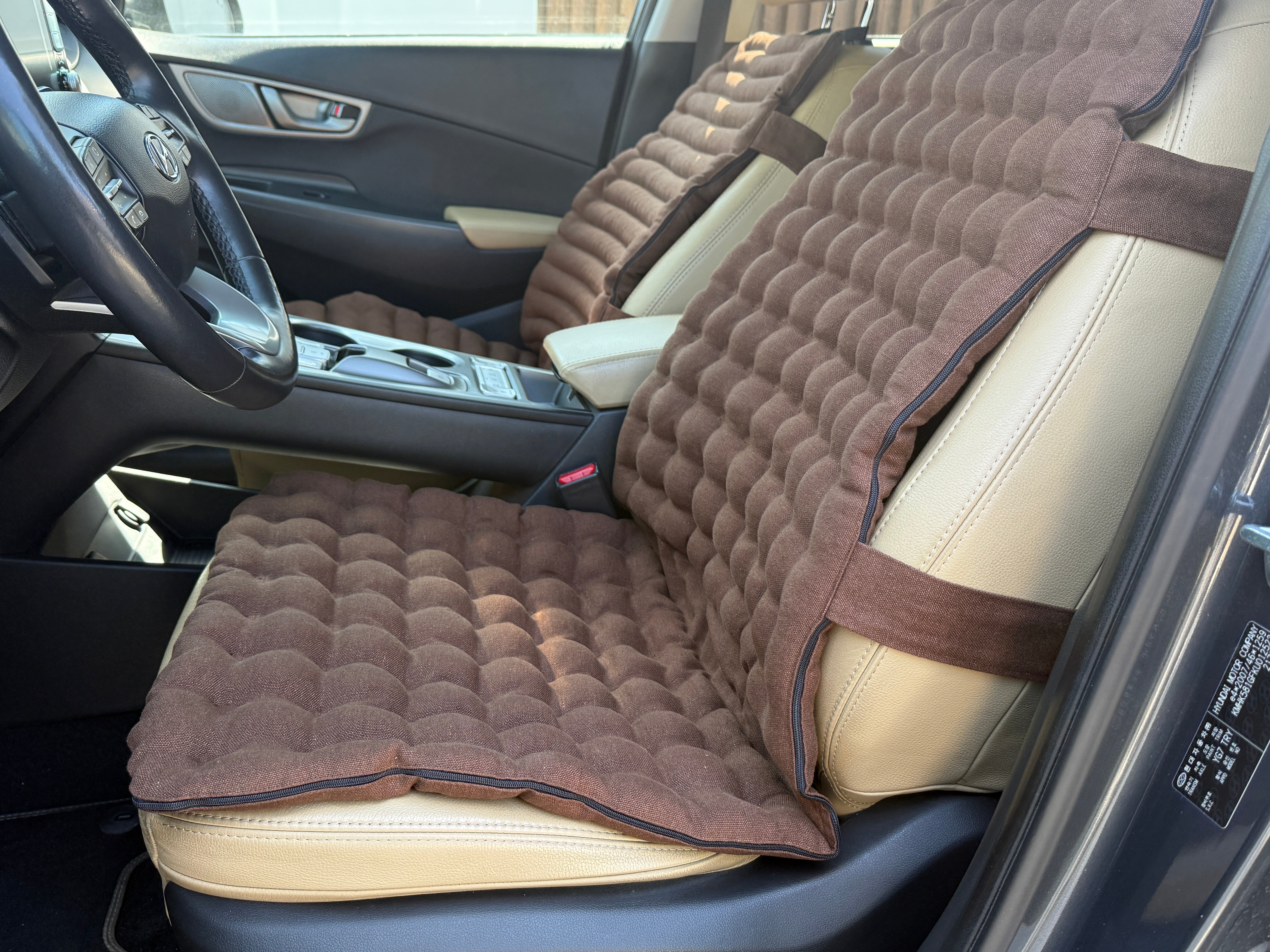 Linen Car Seat Cover, Buckwheat Hull Filling, Orthopedic Massage Mat for car