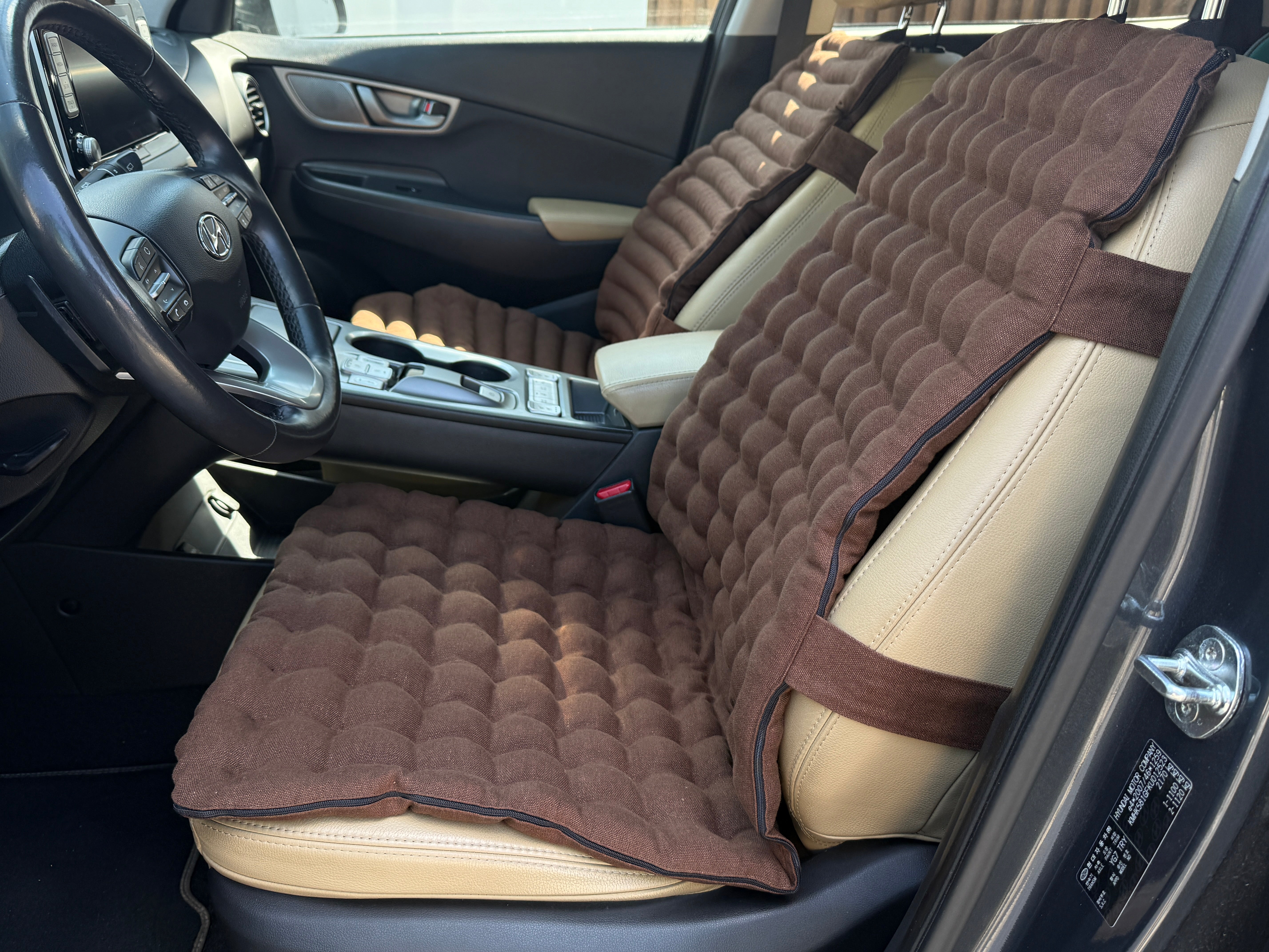 Linen Car Seat Cover, Buckwheat Hull Filling, Orthopedic Massage Mat for car
