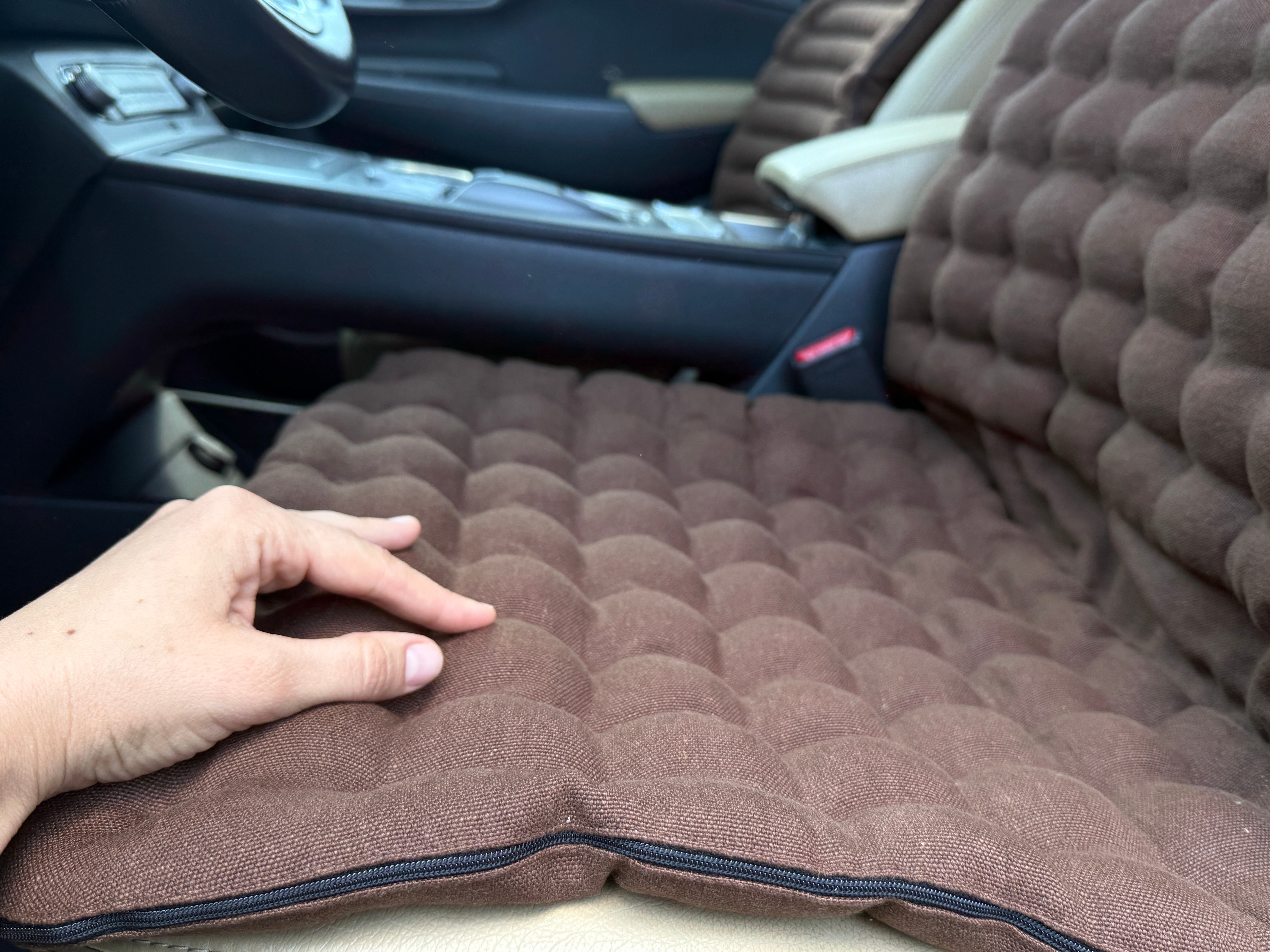 Linen Car Seat Cover, Buckwheat Hull Filling, Orthopedic Massage Mat for car