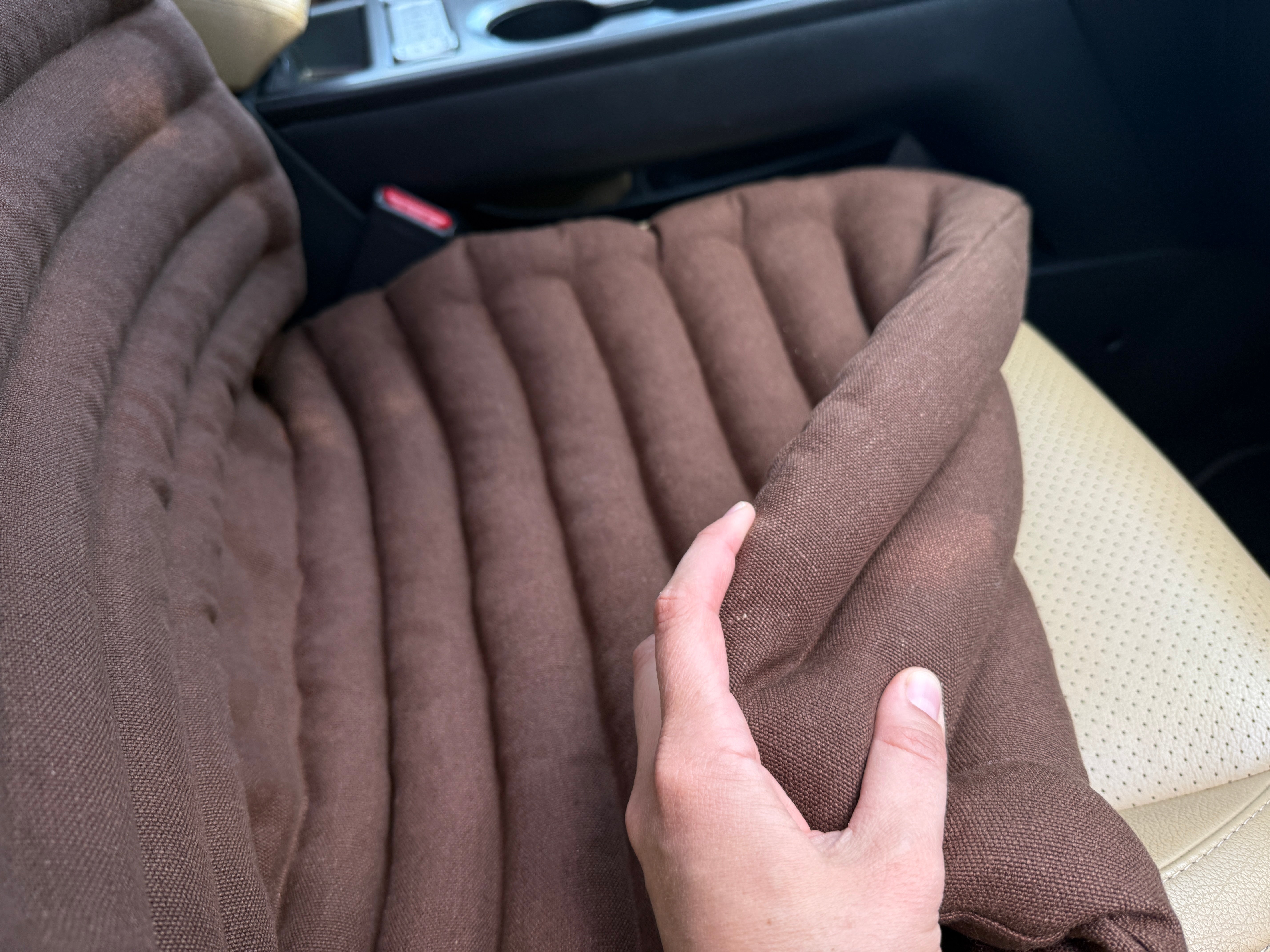Linen Car Seat Cover, Buckwheat Hull Filling, Orthopedic Massage Mat for car