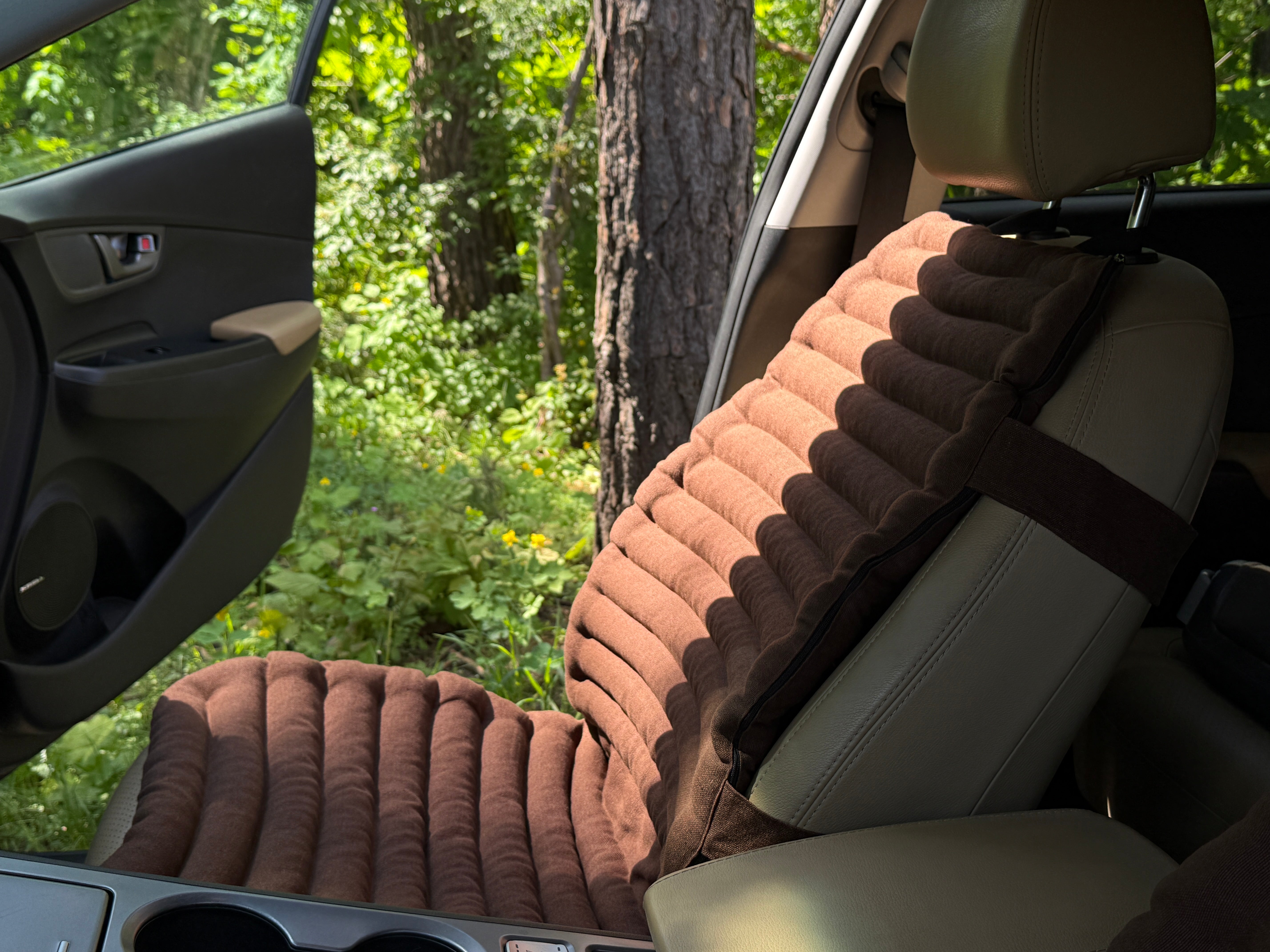 Linen Car Seat Cover, Buckwheat Hull Filling, Orthopedic Massage Mat for car