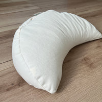Cotton Meditation Cresсent cushion filled with buckwheat hulls