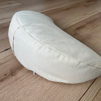 Cotton Meditation Cresсent cushion filled with buckwheat hulls