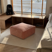 Unique HEMP Floor Cushion Marogan filled organic Hemp Fiber with removable Cover with zipper in natural cotton velvet fabric settee ottoman