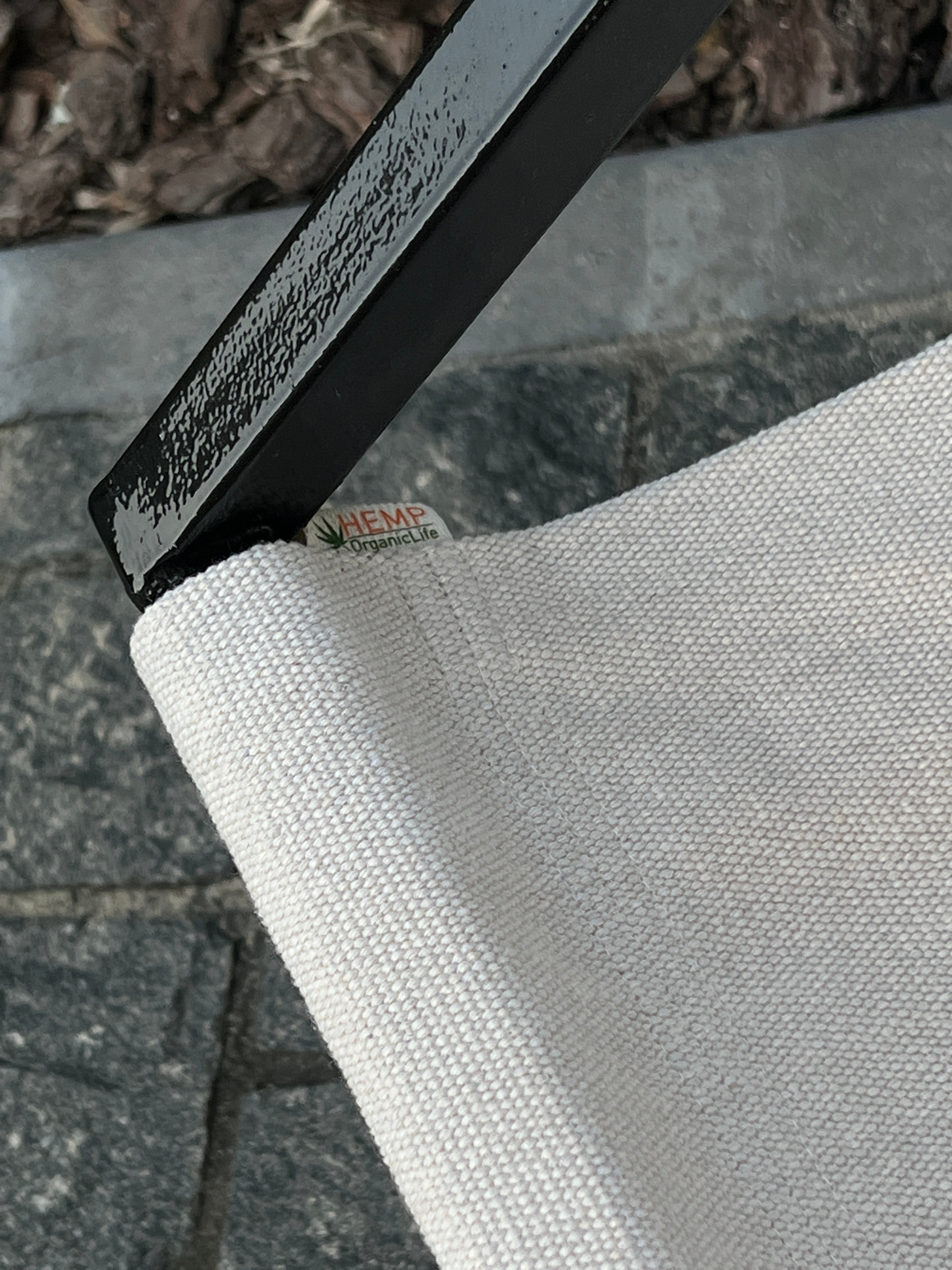 Hemp Chair Cushion with Metal Armchair Lounge Sling Chair Thick Linen Fabric Modern Minimalist Scandinavian Hand Made to order