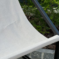 Metal Armchair Lounge Sling Chair Thick Linen Fabric Modern Minimalist Scandinavian Shipped Disassembled Hand Made to order