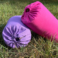 Organic HEMP Sleeping Bag in Linen Fabric bright Pink Lilac colors for your mood -organic hemp fiber filling - blanket, hand made