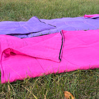 Organic HEMP Sleeping Bag in Linen Fabric bright Pink Lilac colors for your mood -organic hemp fiber filling - blanket, hand made