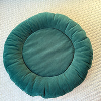 Round Hemp Green Pet Bed Cot Filled Organic Hemp Fiber in soft green 100% Cotton Velvet fabric house eco-friendly Gift for cat dog
