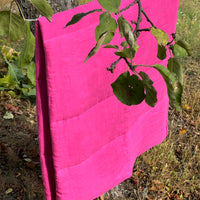 Organic HEMP Sleeping Bag in Linen Fabric bright Pink Lilac colors for your mood -organic hemp fiber filling - blanket, hand made