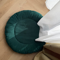 Round Hemp Green Pet Bed Cot Filled Organic Hemp Fiber in soft green 100% Cotton Velvet fabric house eco-friendly Gift for cat dog