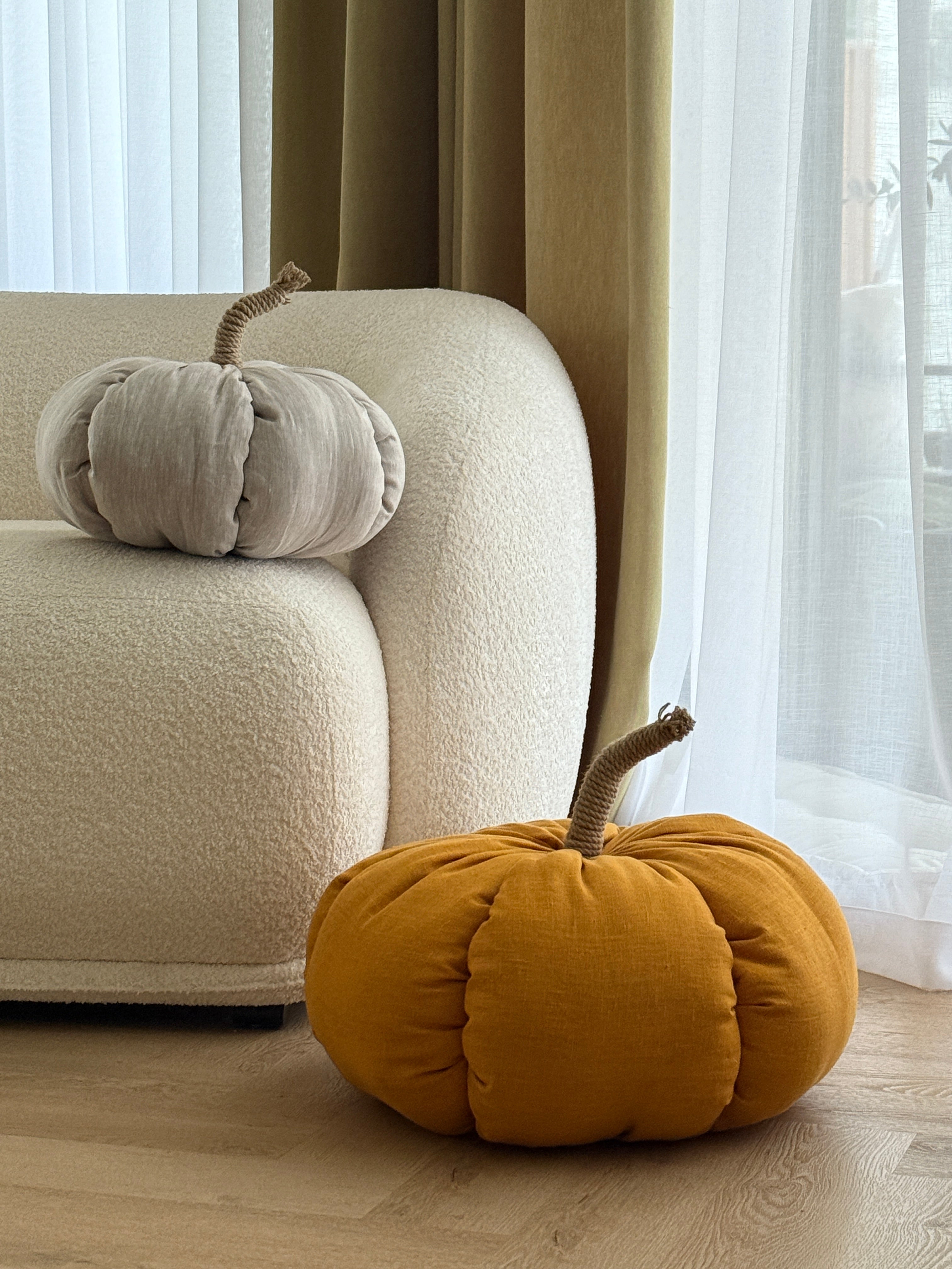 HEMP Linen Home Decor filled Natural Hemp Fiber - Hemp Textile Pumpkins - Naturally Cozy - Eco-Friendly Autumn Decor