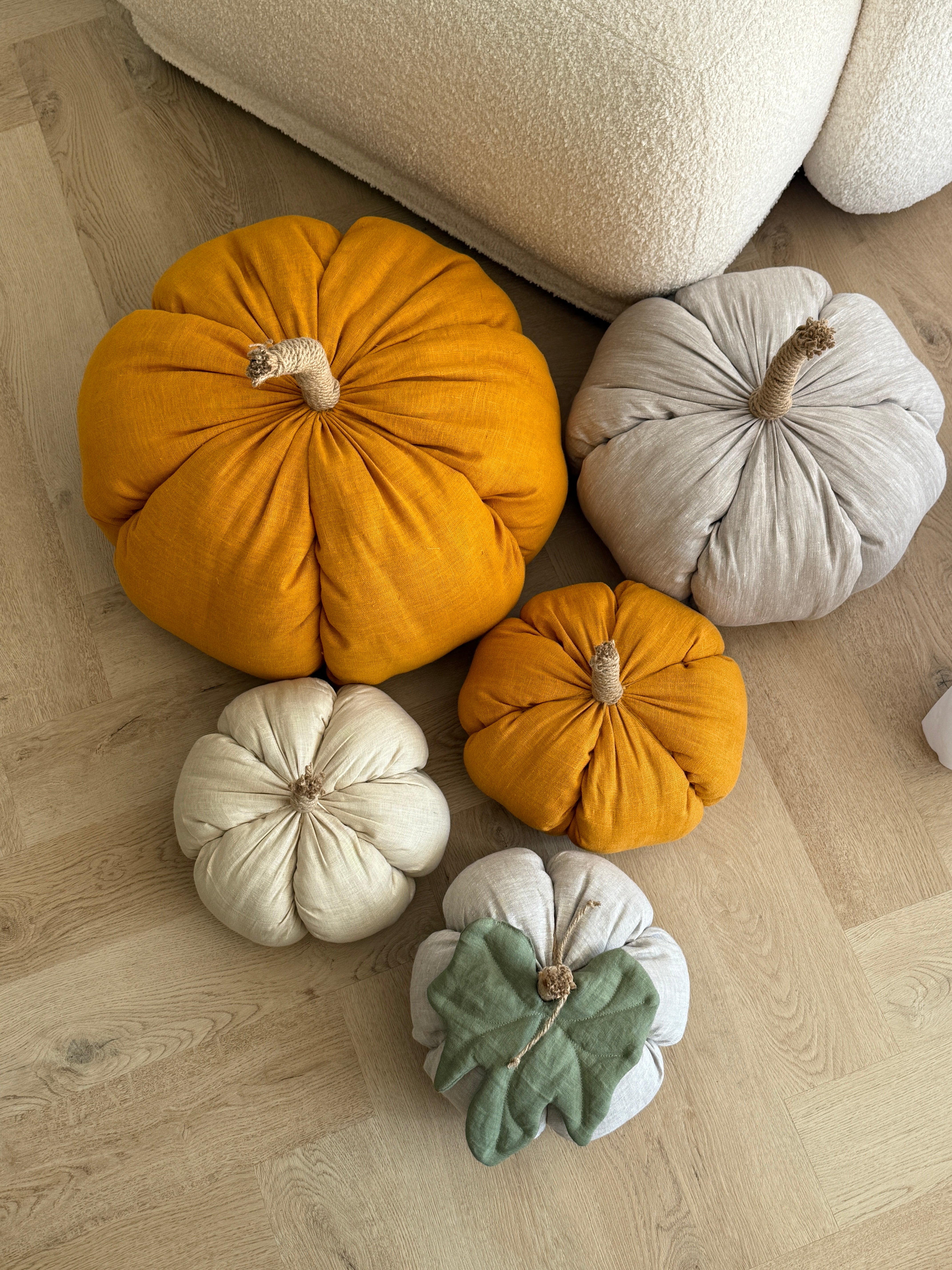 HEMP Linen Home Decor filled Natural Hemp Fiber - Hemp Textile Pumpkins - Naturally Cozy - Eco-Friendly Autumn Decor