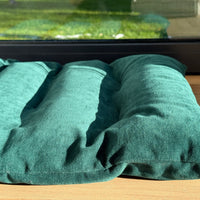 Hemp Pet Mat Pad Cushion with Removable Washable Cotton Green Velvet Cover filled Organic Hemp Fiber Filler