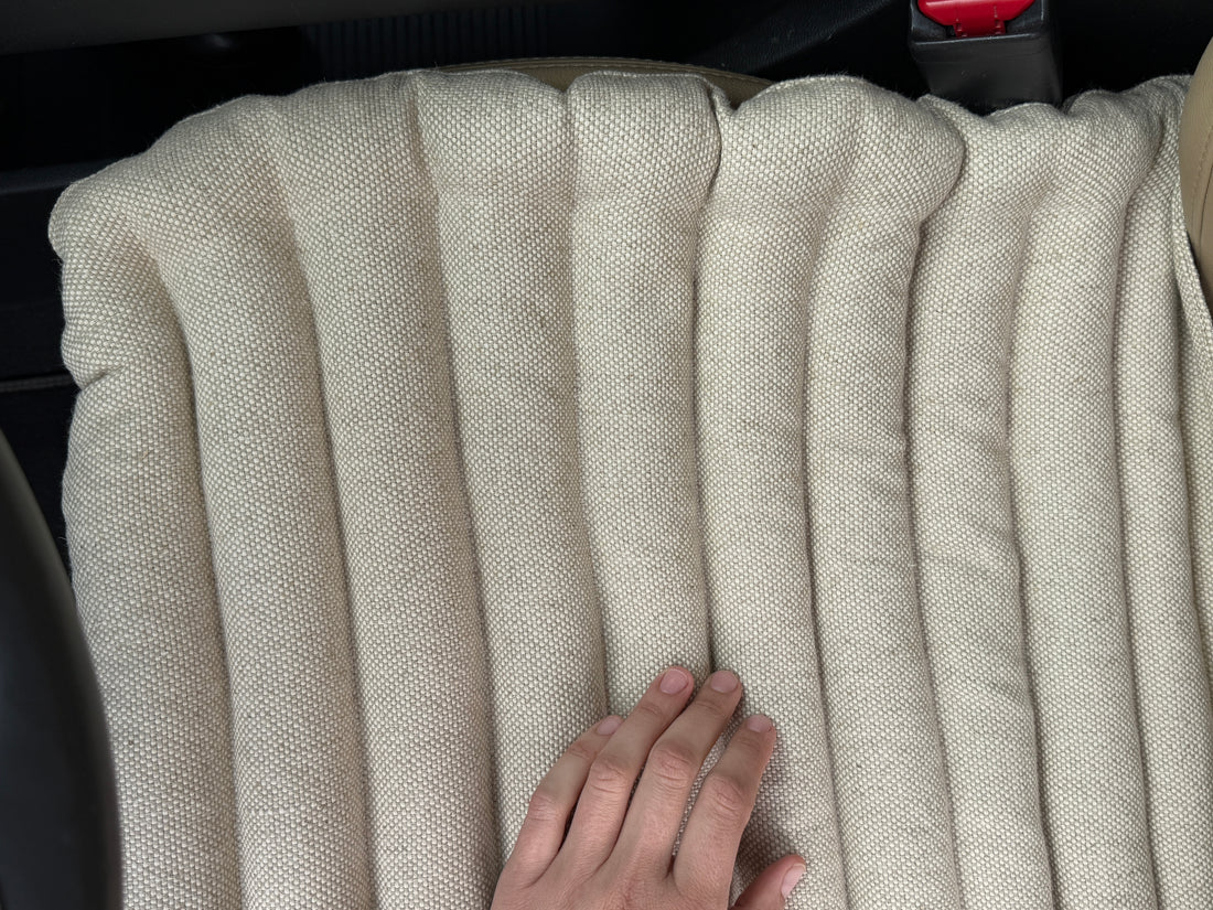 Linen Car lower Seat Cover Pad filled Organic Buckwheat Hulls in Linen dense Fabric Massage bottom Seat Cover Buckwheat Organic Hand Made