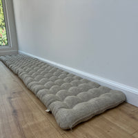 Linen Bench Floor Cushion filled Organic Buckwheat Hulls Non-dyed Linen fabric Custom Made