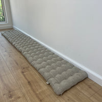 Linen Bench Floor Cushion filled Organic Buckwheat Hulls Non-dyed Linen fabric Custom Made