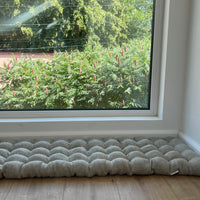 Linen Bench Floor Cushion filled Organic Buckwheat Hulls Non-dyed Linen fabric Custom Made