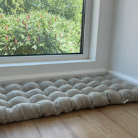 Linen Bench Floor Cushion filled Organic Buckwheat Hulls Non-dyed Linen fabric Custom Made