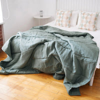 Natural Hemp Linen Blanket "Wood" quilt - linen organic fabric + filler organic Hemp fiber