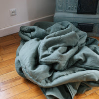 Natural Hemp Linen Blanket "Wood" quilt - linen organic fabric + filler organic Hemp fiber