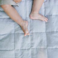 Organic Play mat filled HEMP Fiber in non-dyed linen fabric Nursery Baby Blanket Blanky padded