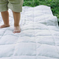 Organic Play mat filled HEMP Fiber in non-dyed linen fabric Nursery Baby Blanket Blanky padded