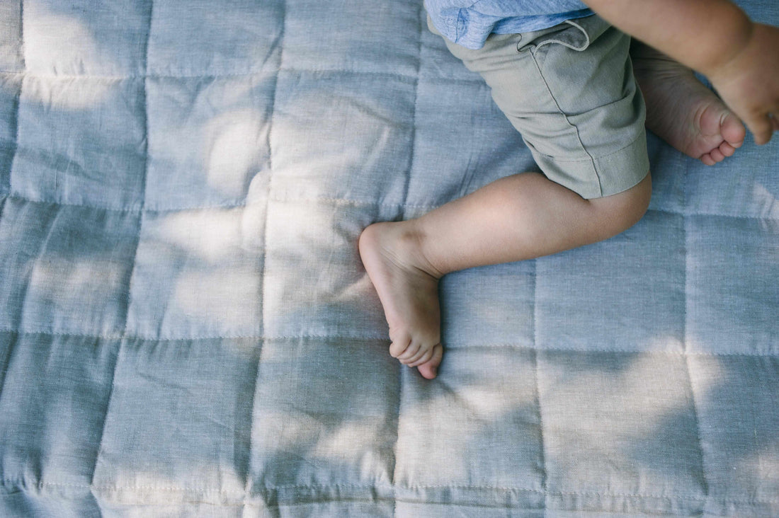 Organic Play mat filled HEMP Fiber in non-dyed linen fabric Nursery Baby Blanket Blanky padded