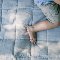 Organic Play mat filled HEMP Fiber in non-dyed linen fabric Nursery Baby Blanket Blanky padded