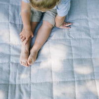 Organic Play mat filled HEMP Fiber in non-dyed linen fabric Nursery Baby Blanket Blanky padded