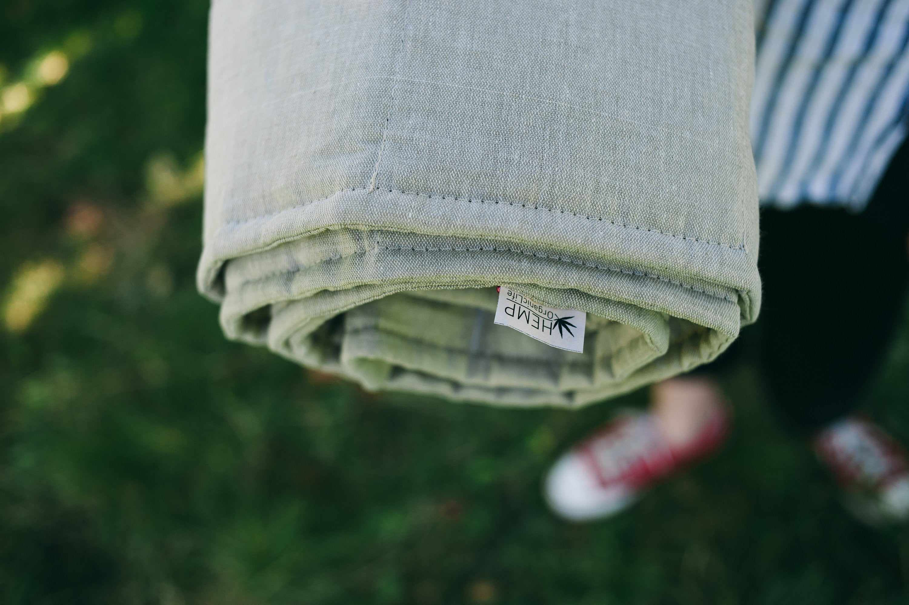 Organic Play mat filled HEMP Fiber in non-dyed linen fabric Nursery Baby Blanket Blanky padded