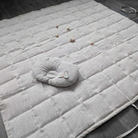 Organic Play mat filled HEMP Fiber in non-dyed linen fabric Nursery Baby Blanket Blanky padded