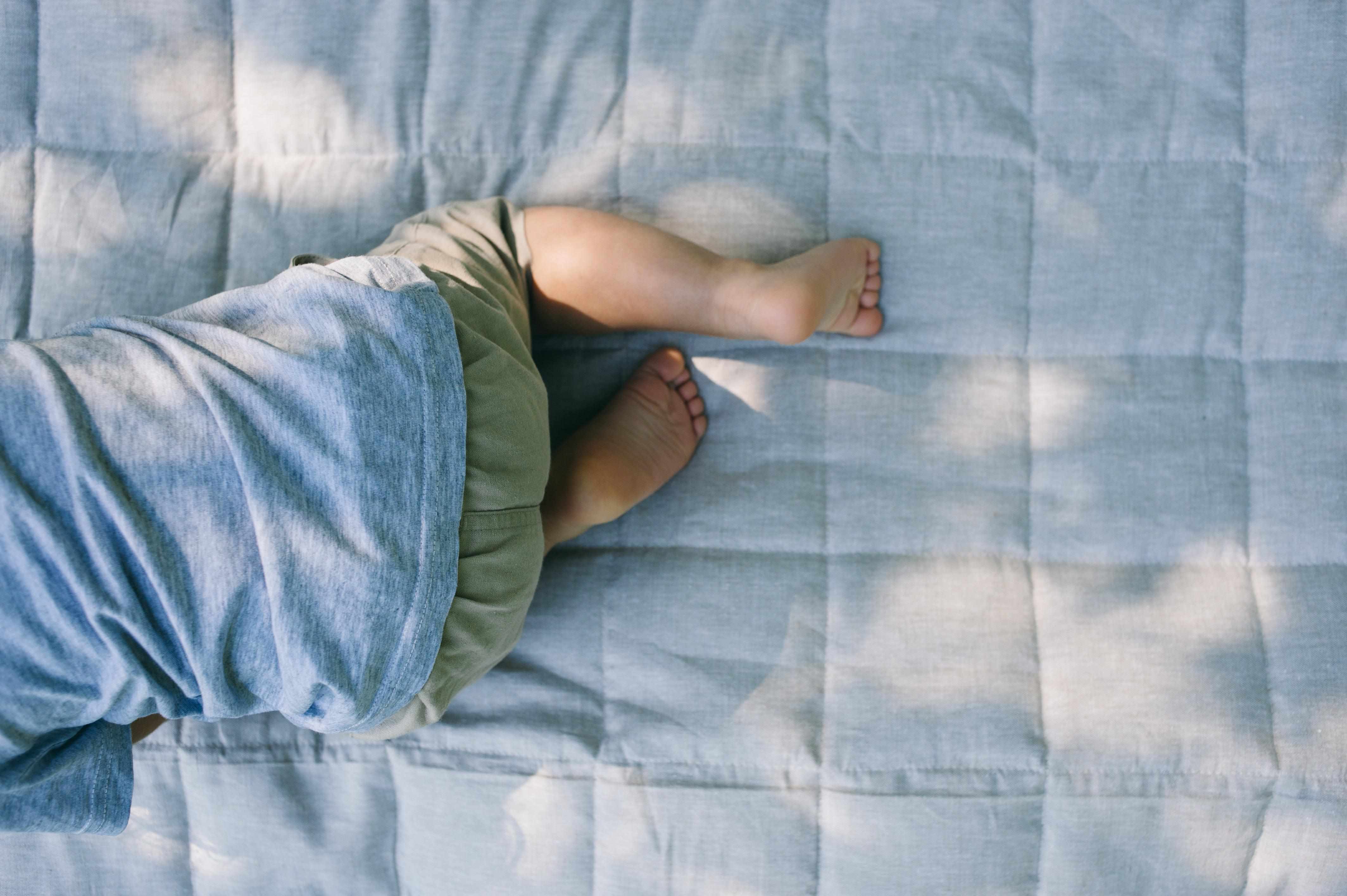 Organic Play mat filled HEMP Fiber in non-dyed linen fabric Nursery Baby Blanket Blanky padded