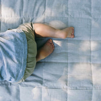 Organic Play mat filled HEMP Fiber in non-dyed linen fabric Nursery Baby Blanket Blanky padded