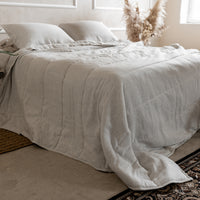 Unique Aloe Linen Hemp Blanket filled organic Hemp Fiber in aloe linen fabric Full Queen King Custom Size Hand Made off-white color
