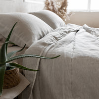 Unique Aloe Linen Hemp Blanket filled organic Hemp Fiber in aloe linen fabric Full Queen King Custom Size Hand Made off-white color