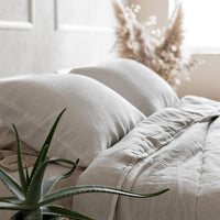 Unique Aloe Linen Hemp Blanket filled organic Hemp Fiber in aloe linen fabric Full Queen King Custom Size Hand Made off-white color