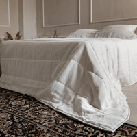 Unique Aloe Linen Hemp Blanket filled organic Hemp Fiber in aloe linen fabric Full Queen King Custom Size Hand Made off-white color