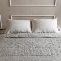 Unique Aloe Linen Hemp Blanket filled organic Hemp Fiber in aloe linen fabric Full Queen King Custom Size Hand Made off-white color