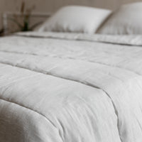 Unique Aloe Linen Hemp Blanket filled organic Hemp Fiber in aloe linen fabric Full Queen King Custom Size Hand Made off-white color