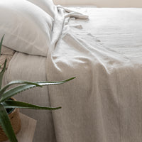 Natural Linen Bedspread, Undyed Linen Bed Couch Cover, Rustic bedding, Large bed throw, Heavy linen fabric, Full Queen King Coverlet Quilt