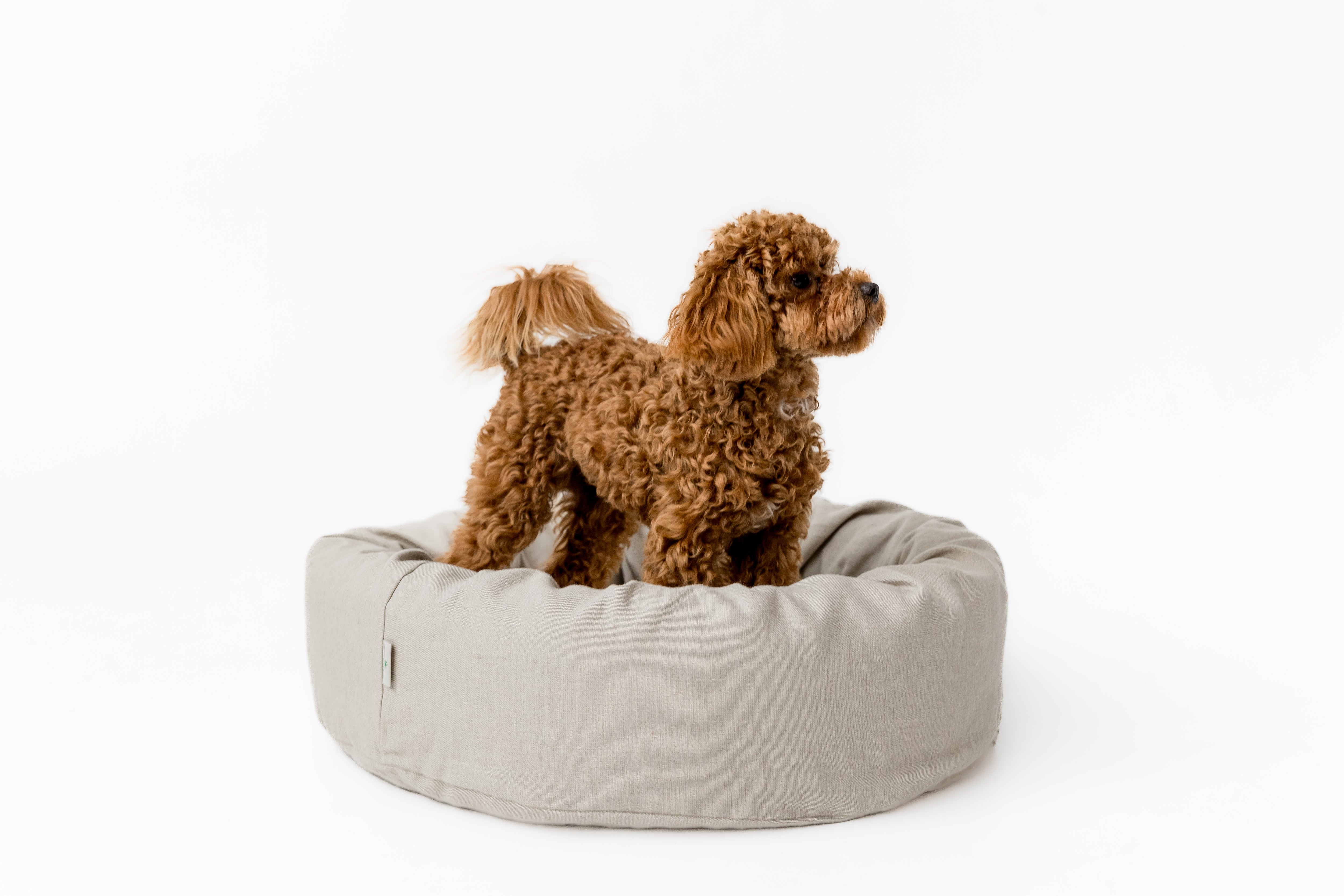 Unique Round Hemp Linen Pet Bed Cot with Removable Washable Natural Non-dyed Linen Cover Filled Organic Hemp Fiber house eco-friendly Gift