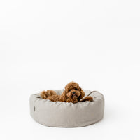 Unique Round Hemp Linen Pet Bed Cot with Removable Washable Natural Non-dyed Linen Cover Filled Organic Hemp Fiber house eco-friendly Gift