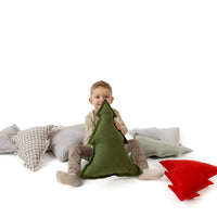 Hemp Linen Pillow Christmas Tree filled HEMP Fiber filler in Linen fabric Custom size / Color Carpet Activity Tummy time pillow