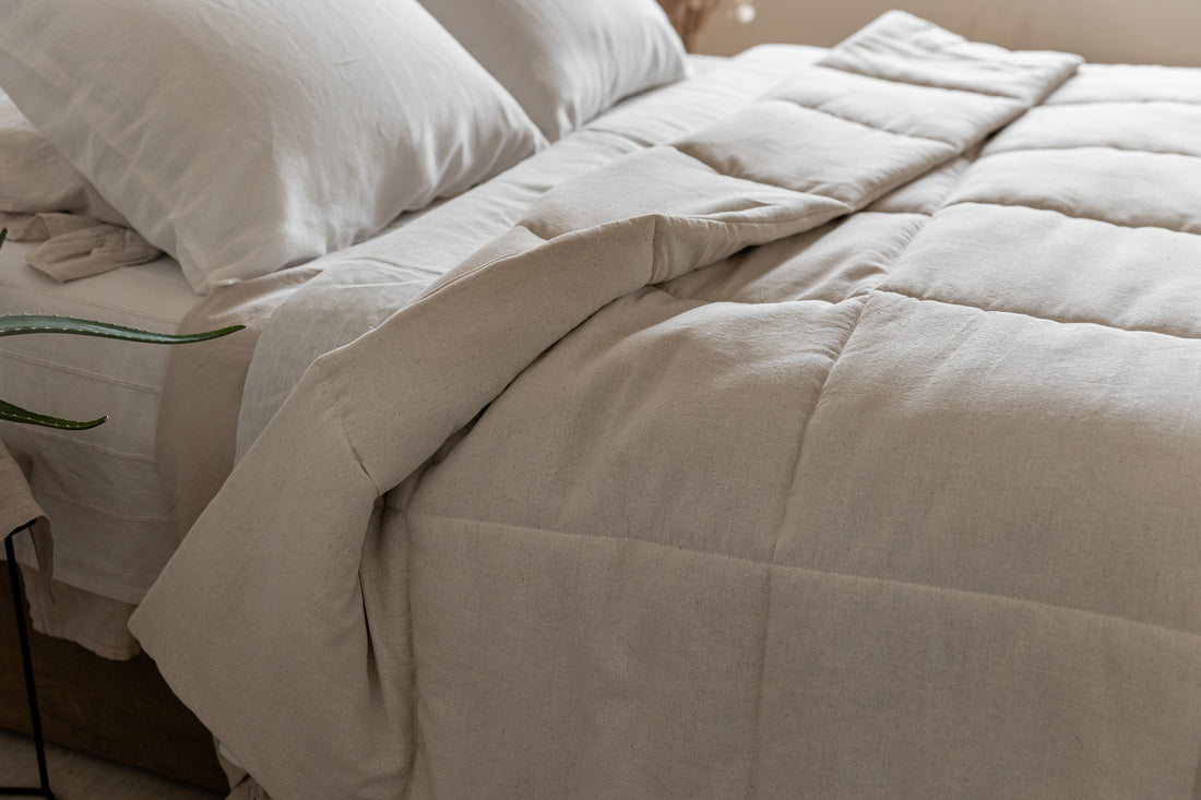 Natural HEMP Duvet Insert Comforter 400 gr.m2 Cotton non-dyed fabric filled organic Hemp fiber filler Full Queen King Custom size Blanket