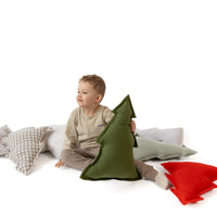 Hemp Linen Pillow Christmas Tree filled HEMP Fiber filler in Linen fabric Custom size / Color Carpet Activity Tummy time pillow