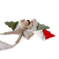 Hemp Linen Pillow Christmas Tree filled HEMP Fiber filler in Linen fabric Custom size / Color Carpet Activity Tummy time pillow