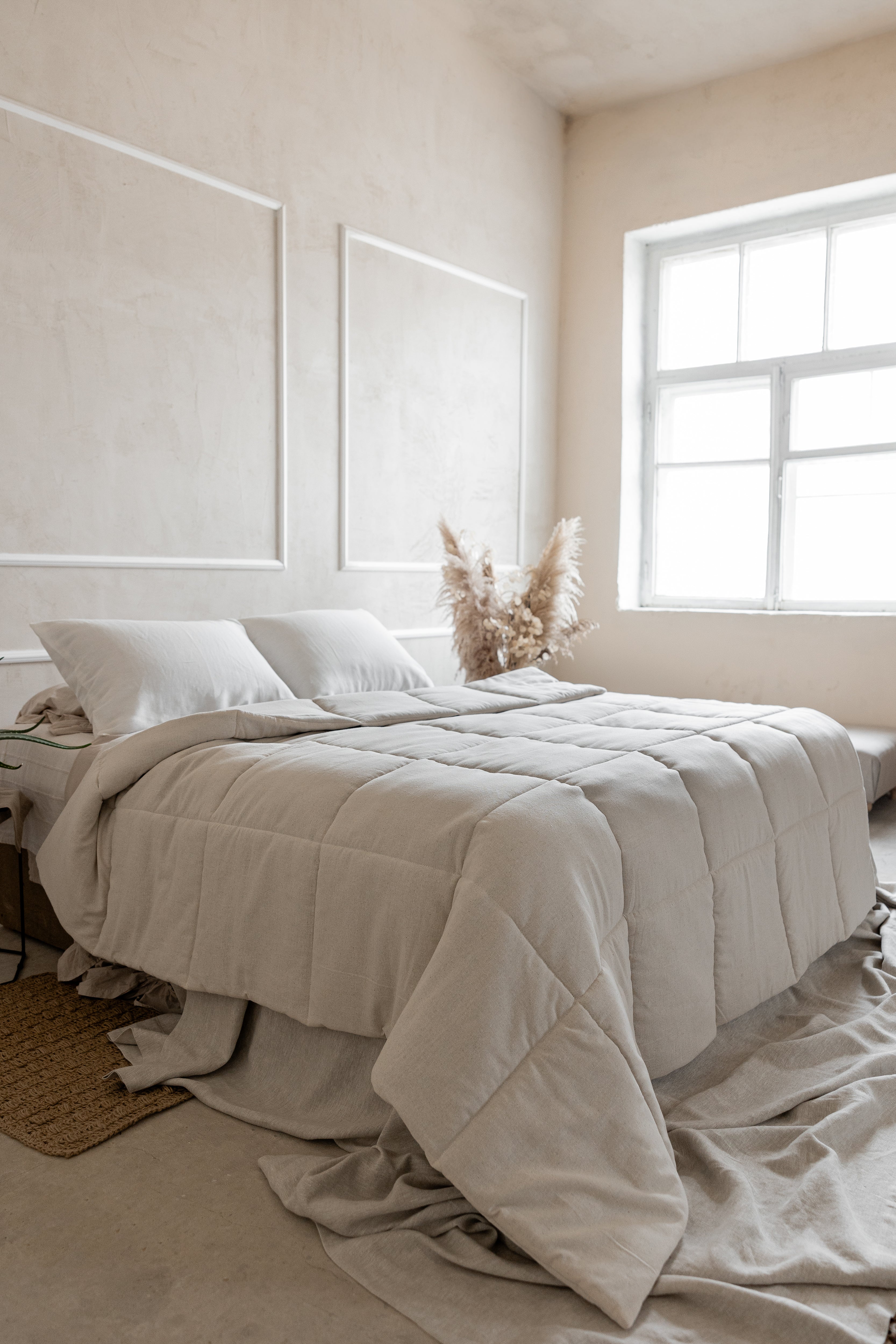 Natural HEMP Duvet Insert Comforter 400 gr.m2 Cotton non-dyed fabric filled organic Hemp fiber filler Full Queen King Custom size Blanket